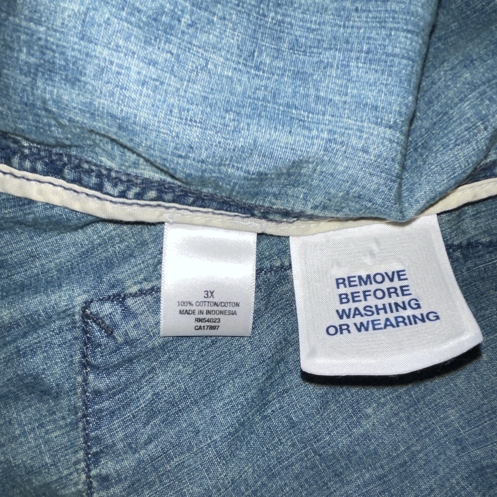 Old Navy Denim Jean Jacket Lightweight 3X 100% Cotton Transitional Layer - Picture 4 of 8
